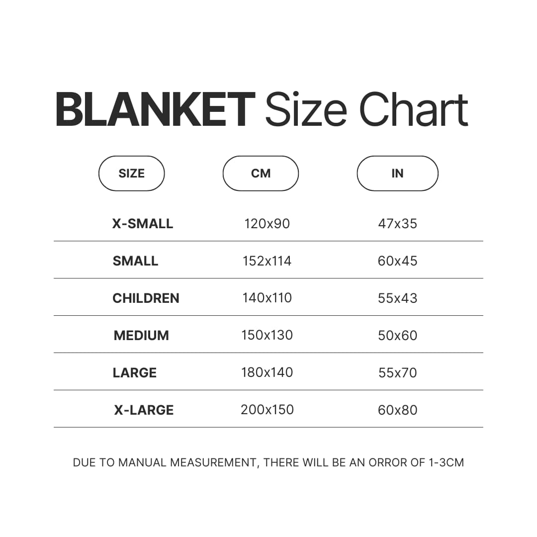 Blanket Size Chart - Beetlejuice Shop