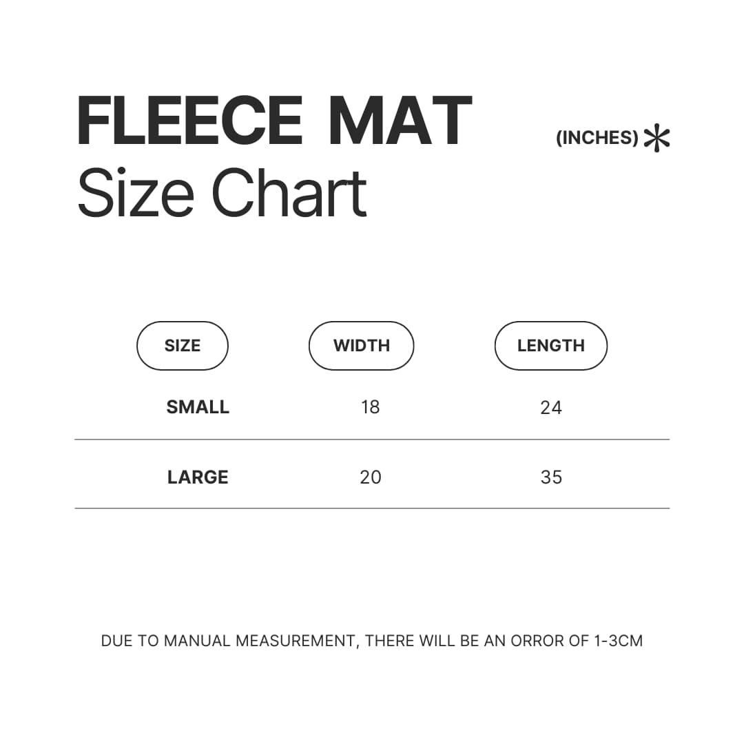 Fleece Mat Size Chart - Beetlejuice Shop