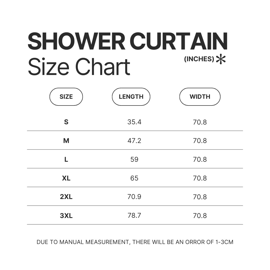 Shower Curtain Size Chart - Beetlejuice Shop