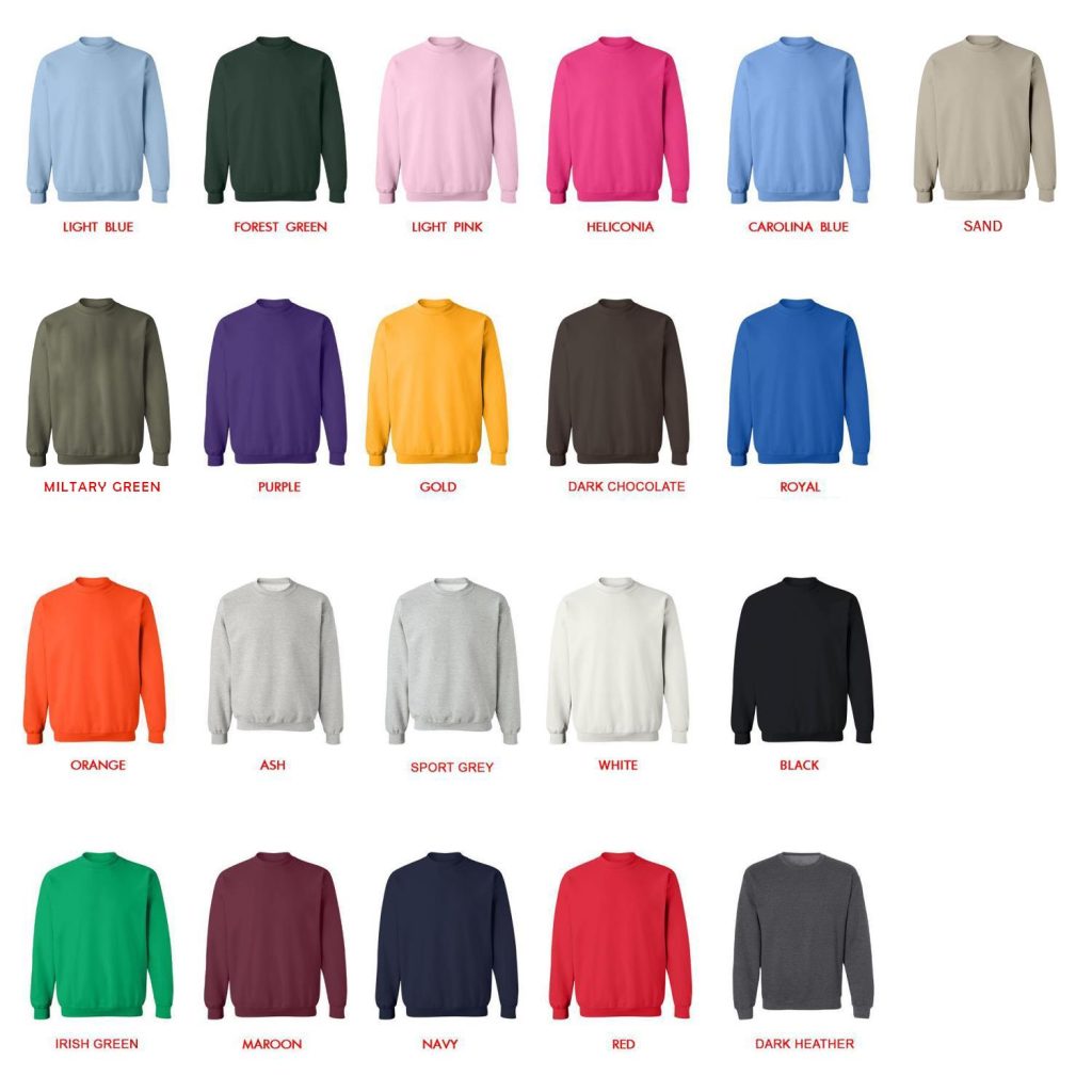 sweatshirt color chart - Beetlejuice Shop