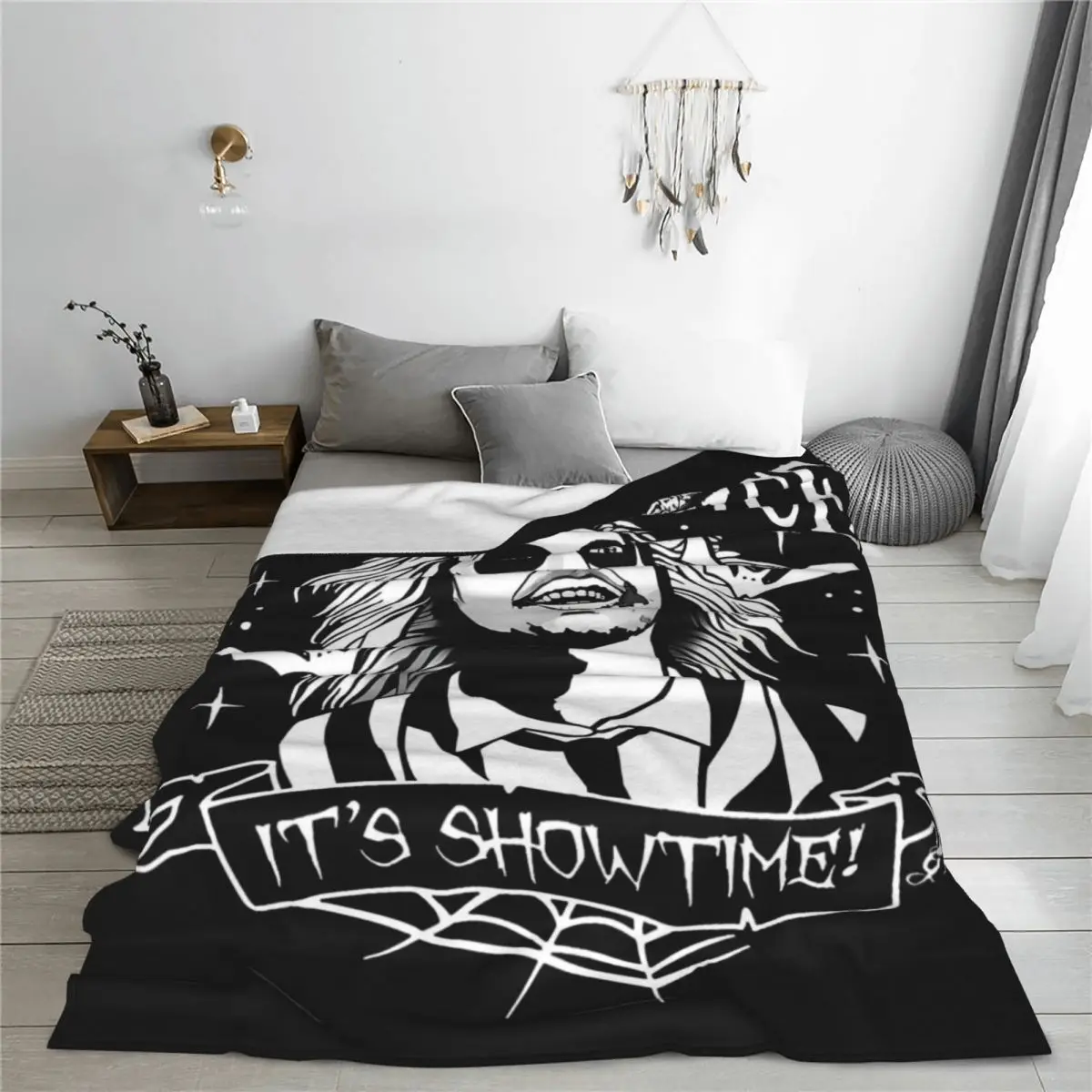 kf S0781d004e4054868bb3432e8da32cdd3q B Beetlejuice Spooky Movie Ghost Flannel Blankets Halloween Horror Throw Blankets for Bed Sofa Couch - Beetlejuice Shop