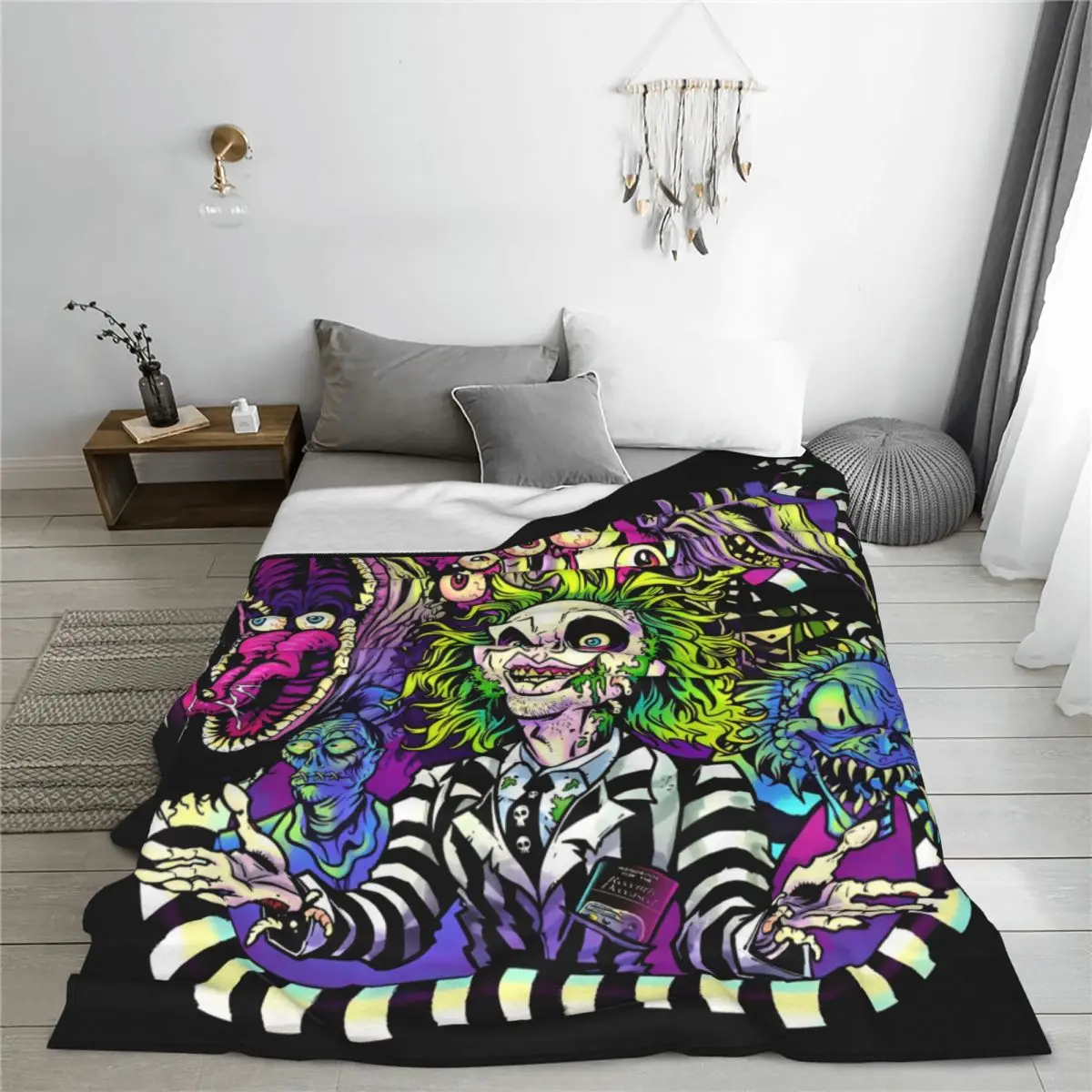 kf S0dd95296c3d04087863d70c5938be81cH B Beetlejuice Spooky Movie Ghost Flannel Blanket Halloween Horror Awesome Throw Blanket Bed Sofa Couch 125 - Beetlejuice Shop