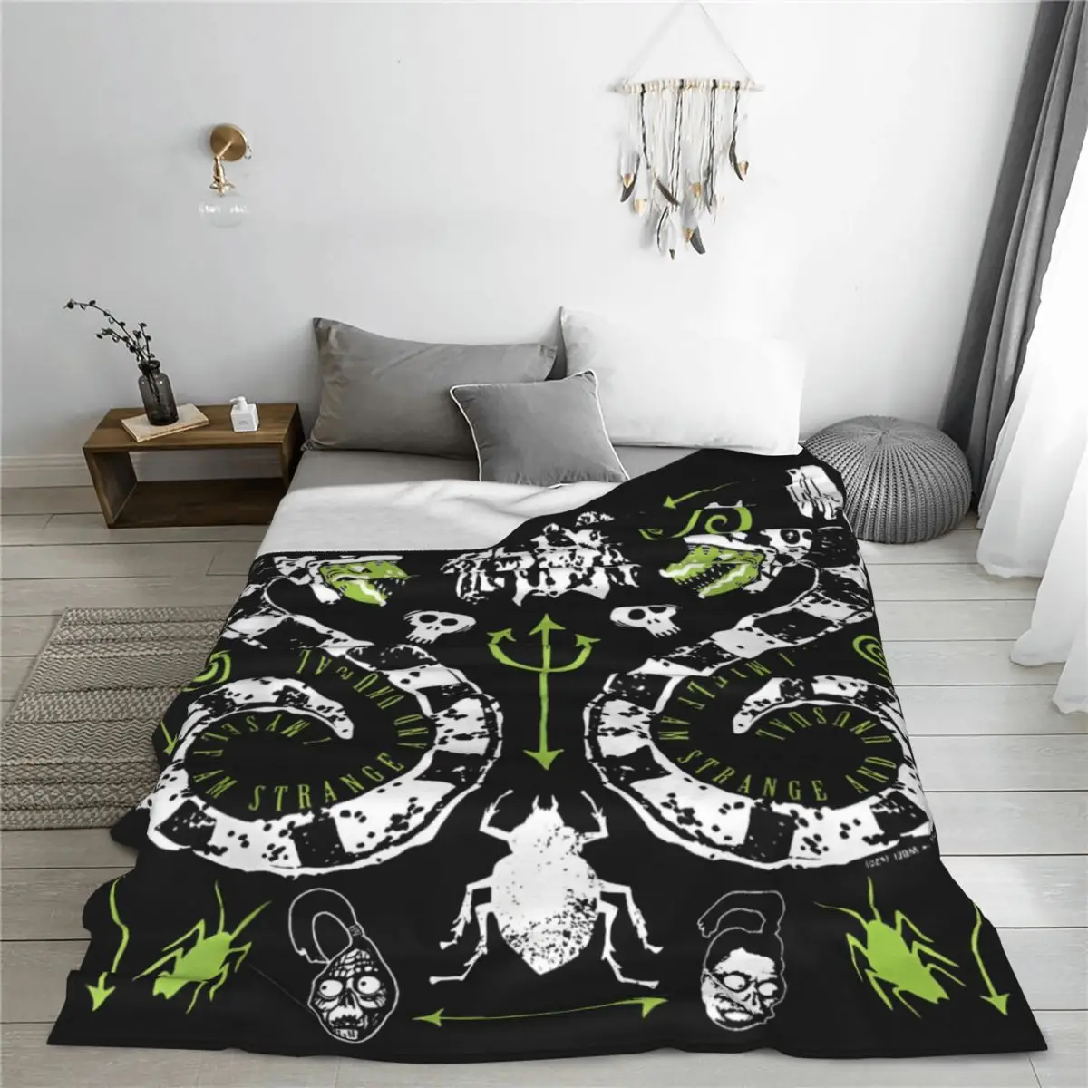 kf S5df5b2470e704b7194f5645e21113e92H B Beetlejuice Symbols Poster Blanket Halloween Horror Flannel Throw Blanket Airplane Travel Decoration Ultra Soft Warm - Beetlejuice Shop