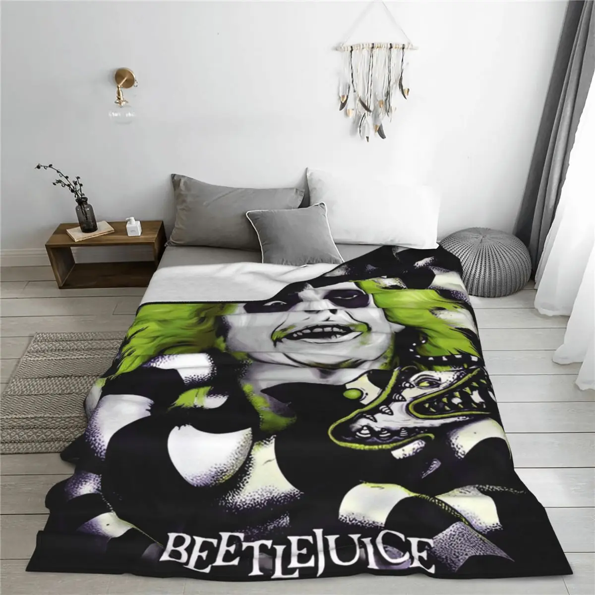 kf Sae0e52782de54826b9a1a640d974a17dp B Beetlejuice Spooky Movie Ghost Blankets Coral Fleece Plush Halloween Horror Portable Lightweight Throw Blankets for - Beetlejuice Shop