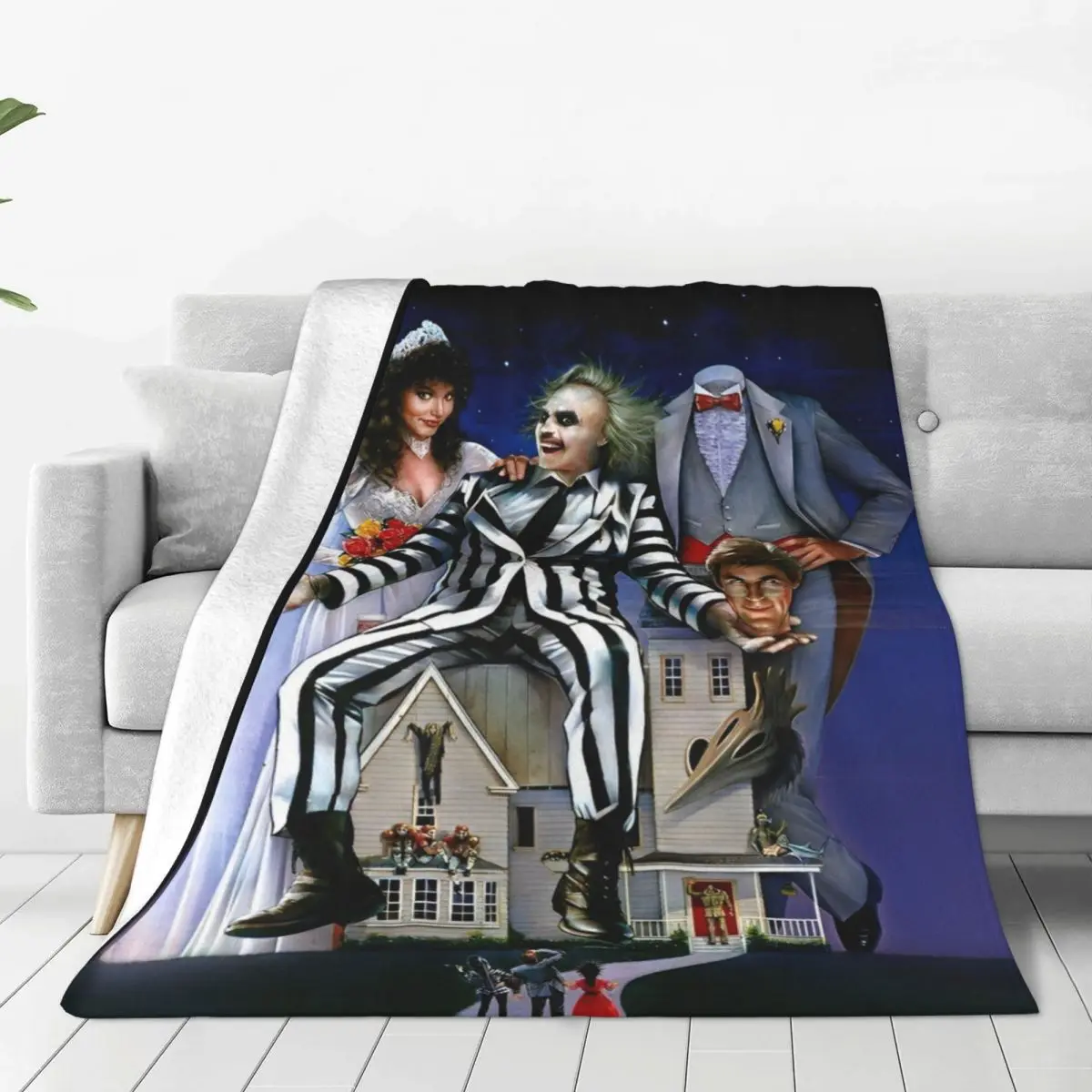 kf Scbc04f88eecc4f6b88cd16b13df18613K B Beetlejuice Spooky Movie Ghost Fleece Throw Blankets Halloween Horror Blanket Bedding Travel Lightweight Thin Plush - Beetlejuice Shop